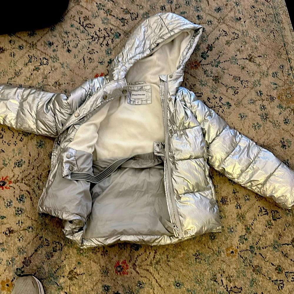 Girls, Amazon, silver puffer size 10